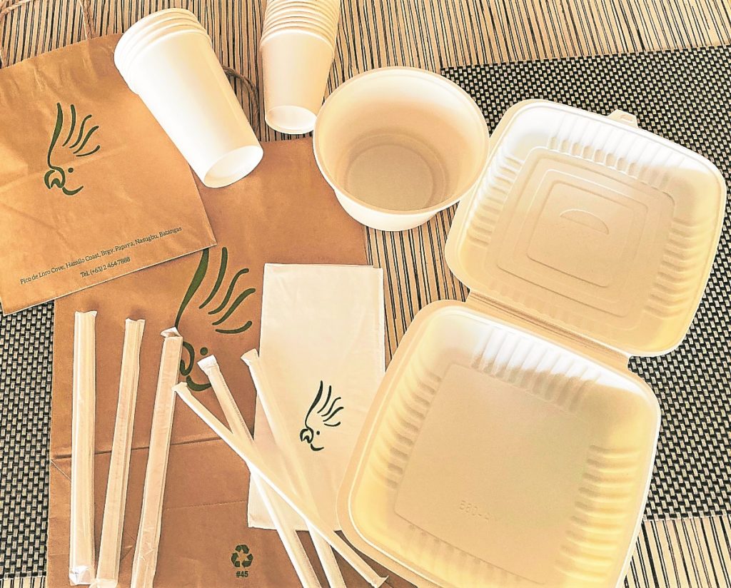 Paper cups, plates, and straws