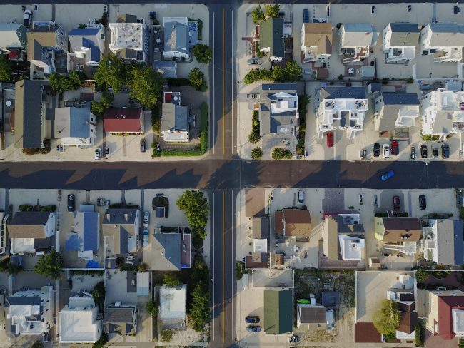 aerial view of subdivision
